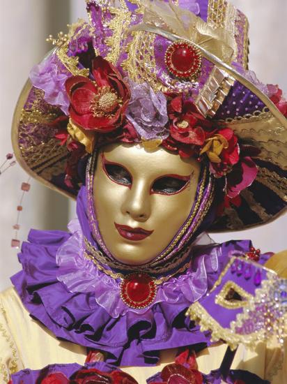 'Person Wearing Masked Carnival Costume, Venice Carnival, Venice ...