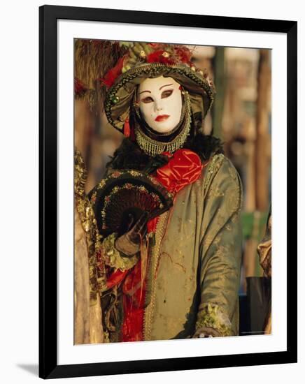 Person Wearing Masked Carnival Costume, Venice Carnival, Venice, Veneto, Italy-Bruno Morandi-Framed Photographic Print