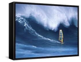 Person Windsurfing in the Sea-null-Framed Stretched Canvas