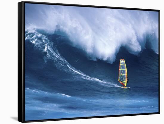 Person Windsurfing in the Sea-null-Framed Stretched Canvas