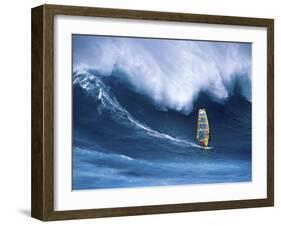 Person Windsurfing in the Sea-null-Framed Premium Photographic Print