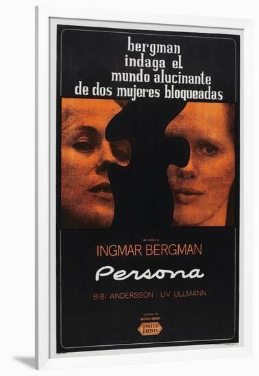 Persona, Argentinan poster, Bibi Andersson, Liv Ullmann, 1966-null-Framed Art Print