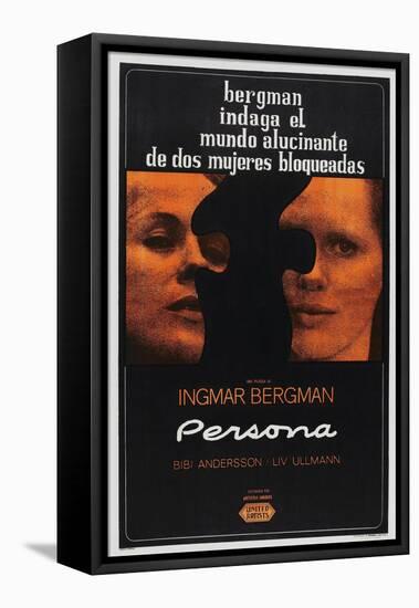 Persona, Argentinan poster, Bibi Andersson, Liv Ullmann, 1966-null-Framed Stretched Canvas