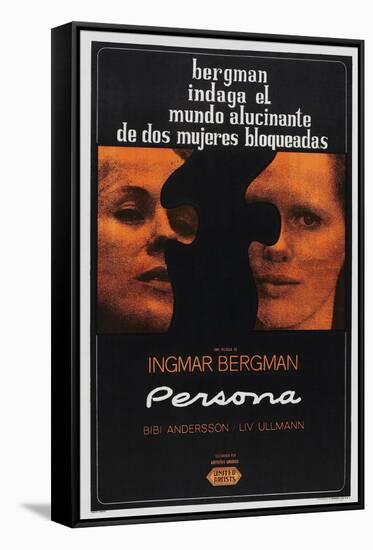 Persona, Argentinan poster, Bibi Andersson, Liv Ullmann, 1966-null-Framed Stretched Canvas