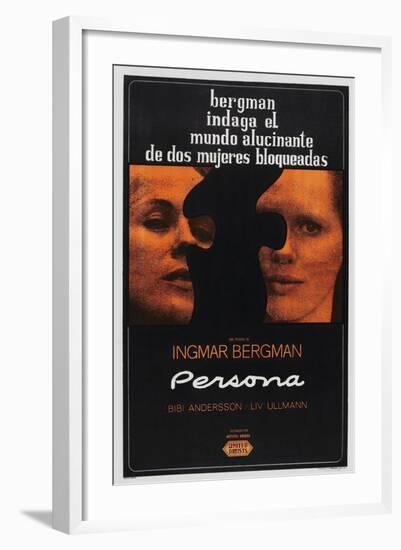 Persona, Argentinan poster, Bibi Andersson, Liv Ullmann, 1966-null-Framed Art Print