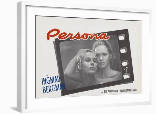 Persona, Bibi Andersson, Liv Ullmann, Belgian lobbycard, 1966-null-Framed Art Print