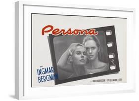 Persona, Bibi Andersson, Liv Ullmann, Belgian lobbycard, 1966-null-Framed Art Print