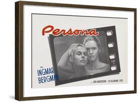 Persona, Bibi Andersson, Liv Ullmann, Belgian lobbycard, 1966-null-Framed Art Print