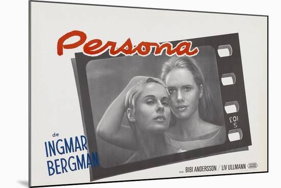 Persona, Bibi Andersson, Liv Ullmann, Belgian lobbycard, 1966-null-Mounted Art Print