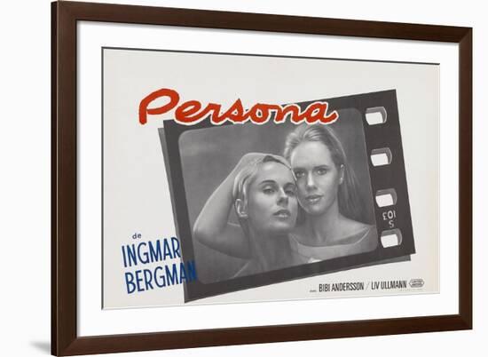 Persona, Bibi Andersson, Liv Ullmann, Belgian lobbycard, 1966-null-Framed Premium Giclee Print