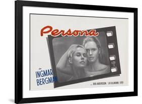 Persona, Bibi Andersson, Liv Ullmann, Belgian lobbycard, 1966-null-Framed Art Print