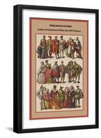 Personages in Paris Ladies and Gentlemen of the Late XVI Century-Friedrich Hottenroth-Framed Premium Giclee Print