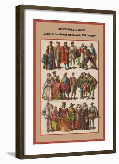 Personages in Paris Ladies and Gentlemen of the Late XVI Century-Friedrich Hottenroth-Framed Art Print