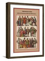 Personages in Paris Ladies and Gentlemen of the Late XVI Century-Friedrich Hottenroth-Framed Art Print