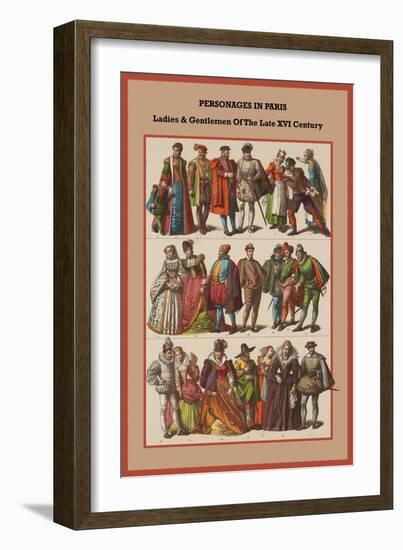 Personages in Paris Ladies and Gentlemen of the Late XVI Century-Friedrich Hottenroth-Framed Art Print