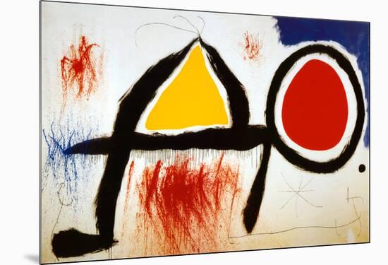 Personagge Devan Le Soleil-Joan Miro-Mounted Art Print