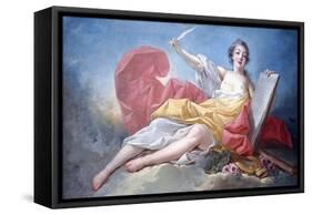 Personification of Literature-Jean-Honoré Fragonard-Framed Stretched Canvas