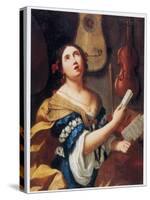 Personification of Music , 1659–1659 (Oil on Canvas)-Elisabetta Sirani-Stretched Canvas