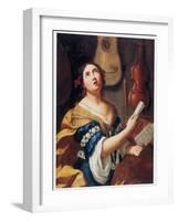 Personification of Music , 1659–1659 (Oil on Canvas)-Elisabetta Sirani-Framed Giclee Print