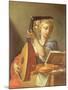 Personification of Music: a Young Woman Playing a Lute-Francesco Trevisani-Mounted Giclee Print