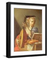 Personification of Music: a Young Woman Playing a Lute-Francesco Trevisani-Framed Giclee Print