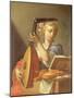 Personification of Music: a Young Woman Playing a Lute-Francesco Trevisani-Mounted Giclee Print