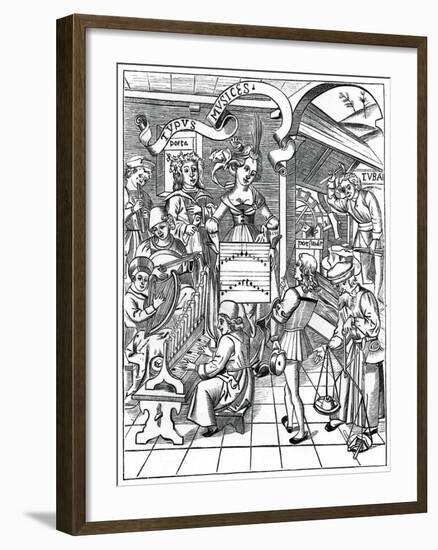 Personification of Music, with the Auxiliaries, the Poet and Musicians, 1508-null-Framed Giclee Print