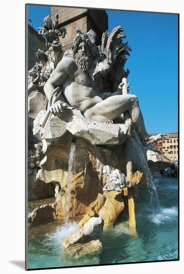 Personification of River Ganges, Detail from Fountain of Four Rivers-Gian Lorenzo Bernini-Mounted Giclee Print