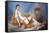 Personification of Sculpture-Jean-Honoré Fragonard-Framed Stretched Canvas