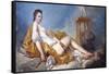 Personification of Sculpture-Jean-Honoré Fragonard-Framed Stretched Canvas