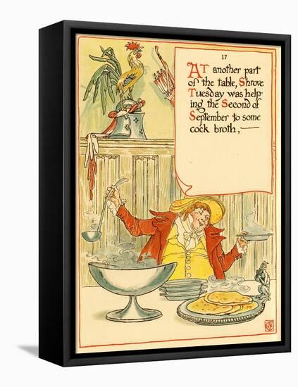 Personification Of Shrove Tuesday Ladles Our Chicken Soup-Walter Crane-Framed Stretched Canvas
