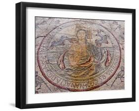 Personification of the Sea Floor Mosaic, Church of the Apostles, Madaba, Jordan, Middle East-Schlenker Jochen-Framed Photographic Print