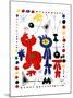 Personnage et Oiseaux-Joan Miro-Mounted Art Print