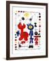 Personnage et Oiseaux-Joan Miro-Framed Art Print