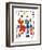 Personnage et Oiseaux-Joan Miro-Framed Art Print