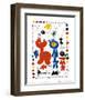 Personnage et Oiseaux-Joan Miro-Framed Art Print