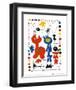 Personnage et Oiseaux-Joan Miro-Framed Art Print