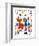 Personnage et Oiseaux-Joan Miro-Framed Art Print