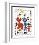 Personnage et Oiseaux-Joan Miro-Framed Art Print