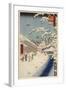 Personnage marchand sous la neige-Ando Hiroshige-Framed Giclee Print