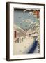 Personnage marchand sous la neige-Ando Hiroshige-Framed Giclee Print