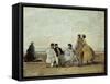 Personnages Sur la Plage-Eug?ne Boudin-Framed Stretched Canvas