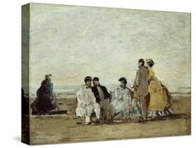 Personnages Sur la Plage-Eug?ne Boudin-Stretched Canvas