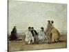 Personnages Sur la Plage-Eug?ne Boudin-Stretched Canvas