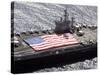 Personnel Participate in a Flag Unfurling Rehearsal On the Flight Deck Aboard USS Nimitz-Stocktrek Images-Stretched Canvas