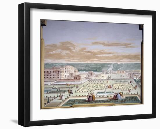 Perspective Drawing of a Villa and Imaginary Garden-Andrea Urbani-Framed Giclee Print