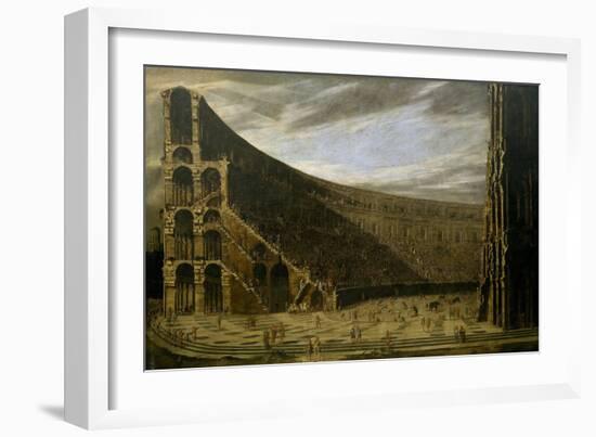 Perspective of a Roman Amphitheatre, ca. 1638-Viviano Codazzi-Framed Giclee Print