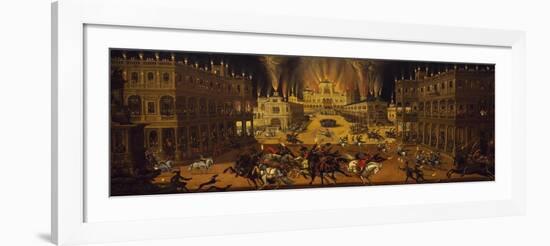 Perspective of Italian Palaces, Detail from Il Fuoco, Circa 1640-Claude Deruet-Framed Giclee Print