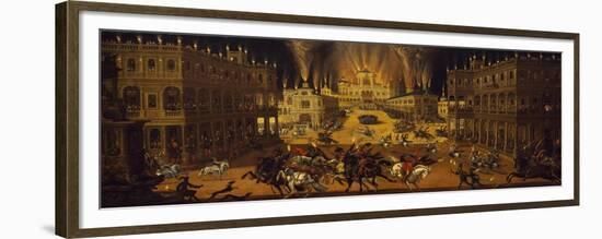Perspective of Italian Palaces, Detail from Il Fuoco, Circa 1640-Claude Deruet-Framed Giclee Print
