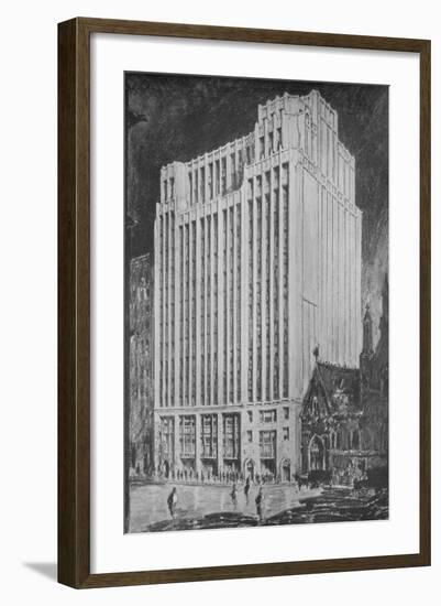 Perspective of principal facade, Gilbert Building, 205 West 39th Street, New York City, 1923-null-Framed Giclee Print